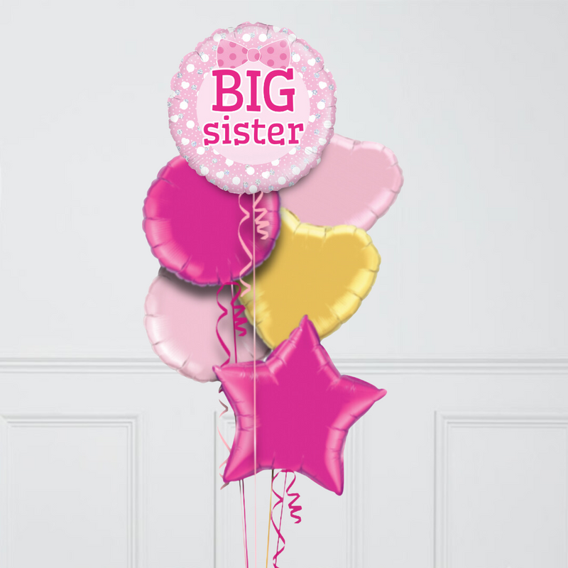 Big Sister Inflated Foil Balloon Bunch