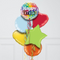 Birthday Rainbow Confetti Inflated Foil Balloon Bunch