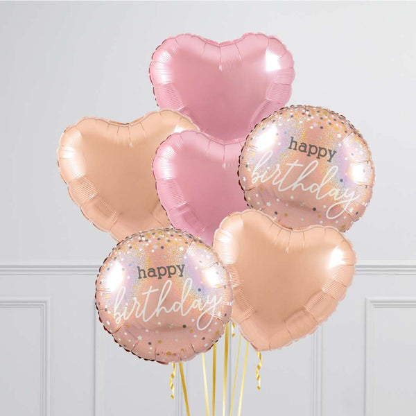 Rose Gold Magic Birthday Mix Balloon Bouquet