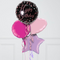 Black & Pink Birthday Sparkles Stars Inflated Foil Balloon Bunch