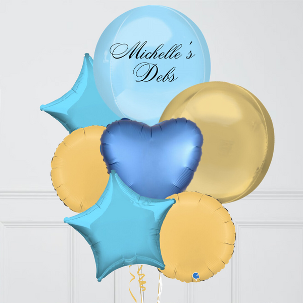 Blue Debs Personalised Giant Balloon Bunch