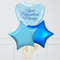 Blue Personalised Heart Inflated Foil Balloon Bunch