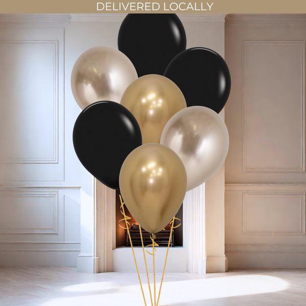 Champagne Glitz Party Helium Latex Balloon Bunch