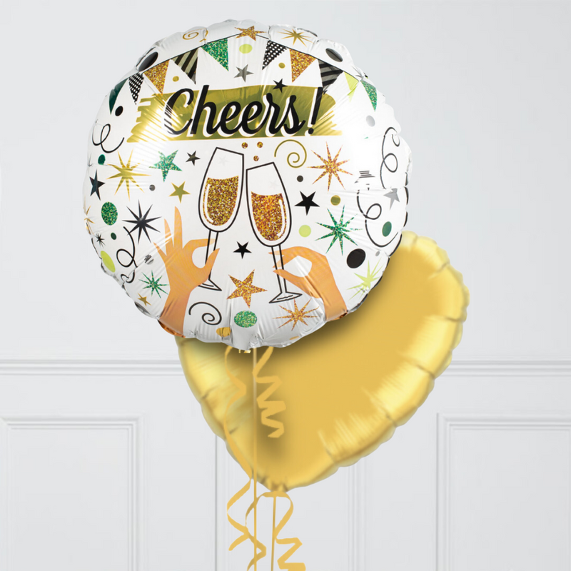 Champagne Cheers Stars Inflated Foil Balloon Bunch