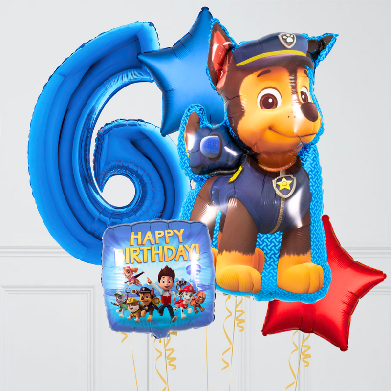 Chase Paw Patrol Inflated Birthday Balloon Bunch