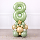 Personalised Eucalyptus Green Inflated Number Balloon Stack