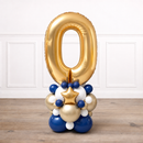 Personalised Gold & Navy Inflated Number Balloon Stack