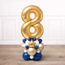 Personalised Gold & Navy Inflated Number Balloon Stack