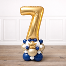 Personalised Gold & Navy Inflated Number Balloon Stack