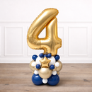 Personalised Gold & Navy Inflated Number Balloon Stack