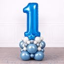Personalised Deep Blue Inflated Number Balloon Stack