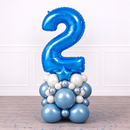 Personalised Deep Blue Inflated Number Balloon Stack