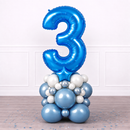 Personalised Deep Blue Inflated Number Balloon Stack