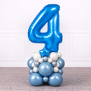 Personalised Deep Blue Inflated Number Balloon Stack