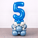 Personalised Deep Blue Inflated Number Balloon Stack