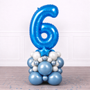 Personalised Deep Blue Inflated Number Balloon Stack