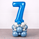 Personalised Deep Blue Inflated Number Balloon Stack