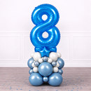 Personalised Deep Blue Inflated Number Balloon Stack