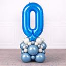 Personalised Deep Blue Inflated Number Balloon Stack