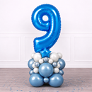 Personalised Deep Blue Inflated Number Balloon Stack