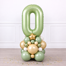 Personalised Eucalyptus Green Inflated Number Balloon Stack