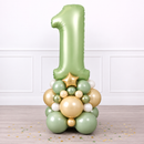 Personalised Eucalyptus Green Inflated Number Balloon Stack