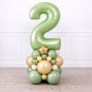 Personalised Eucalyptus Green Inflated Number Balloon Stack