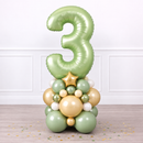 Personalised Eucalyptus Green Inflated Number Balloon Stack
