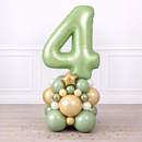 Personalised Eucalyptus Green Inflated Number Balloon Stack