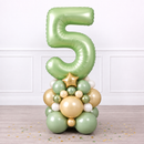 Personalised Eucalyptus Green Inflated Number Balloon Stack