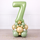 Personalised Eucalyptus Green Inflated Number Balloon Stack