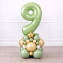 Personalised Eucalyptus Green Inflated Number Balloon Stack