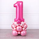 Personalised Fuchsia Pink Inflated Number Balloon Stack