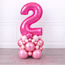 Personalised Fuchsia Pink Inflated Number Balloon Stack
