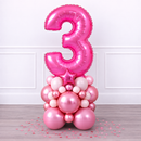 Personalised Fuchsia Pink Inflated Number Balloon Stack