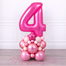 Personalised Fuchsia Pink Inflated Number Balloon Stack