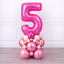 Personalised Fuchsia Pink Inflated Number Balloon Stack