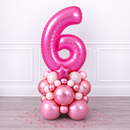 Personalised Fuchsia Pink Inflated Number Balloon Stack