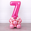 Personalised Fuchsia Pink Inflated Number Balloon Stack