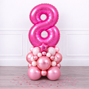 Personalised Fuchsia Pink Inflated Number Balloon Stack