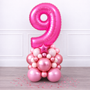 Personalised Fuchsia Pink Inflated Number Balloon Stack