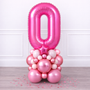 Personalised Fuchsia Pink Inflated Number Balloon Stack