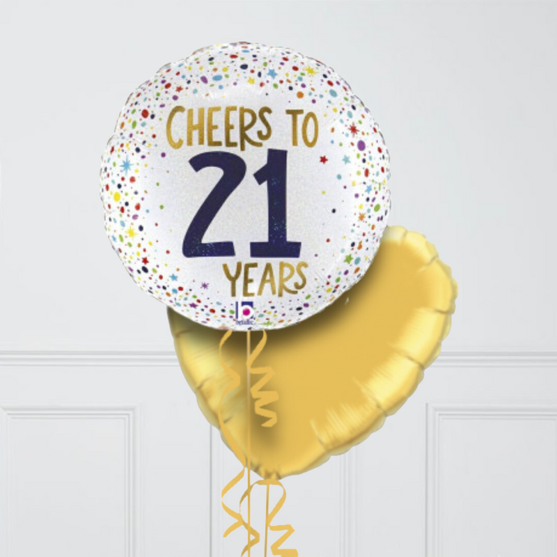 Cheers to 21 Years Foil Balloon Bunch
