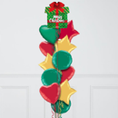 Christmas Gift Inflated Foil Balloon Bunch