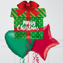 Christmas Gift Inflated Foil Balloon Bunch