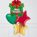 Christmas Gift Inflated Foil Balloon Bunch