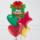 Christmas Gift Inflated Foil Balloon Bunch