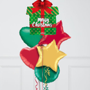 Christmas Gift Inflated Foil Balloon Bunch