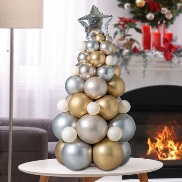 Sleigh Bells Mini Christmas Tree Inflated Balloon Stack