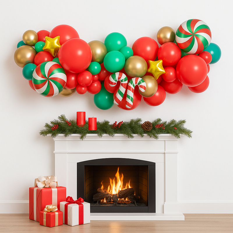 Christmas Party Inflated Balloon Garland